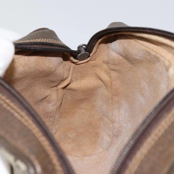 GUCCI GG Supreme Web Sherry Line Clutch Bag PVC Beige Auth BA7254 - Picture 10 of 16